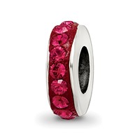 Sterling Silver Reflections July Single Row Red Preciosa Crystal Bead view 1