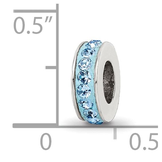 Sterling Silver Reflections March Single Row Preciosa Crystal Bead