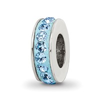 Sterling Silver Reflections March Single Row Preciosa Crystal Bead view 1
