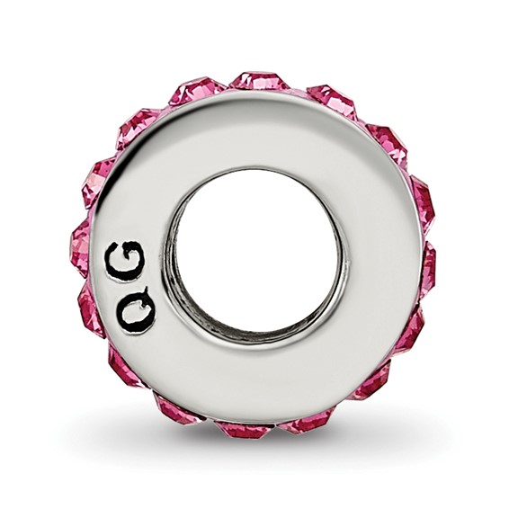 Sterling Silver Reflections Oct Single Row Preciosa Crystal Bead