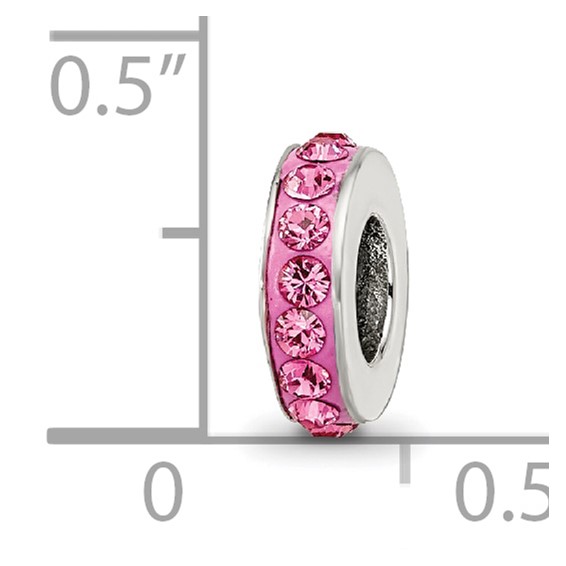 Sterling Silver Reflections Oct Single Row Preciosa Crystal Bead