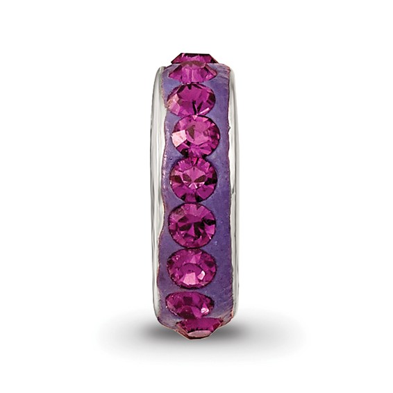 Sterling Silver Reflections Feb Single Row Preciosa Crystal Bead