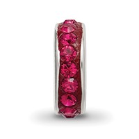 Sterling Silver Reflections July Single Row Red Preciosa Crystal Bead view 3