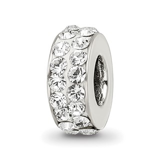 Sterling Silver Reflections April Double Row Preciosa Crystal Bead