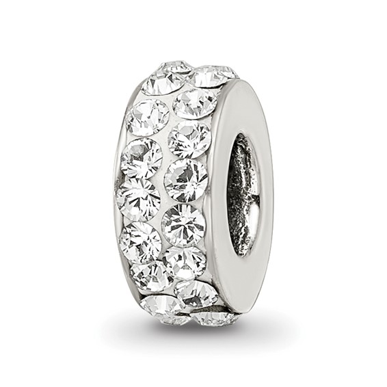 Sterling Silver Reflections April Double Row Preciosa Crystal Bead