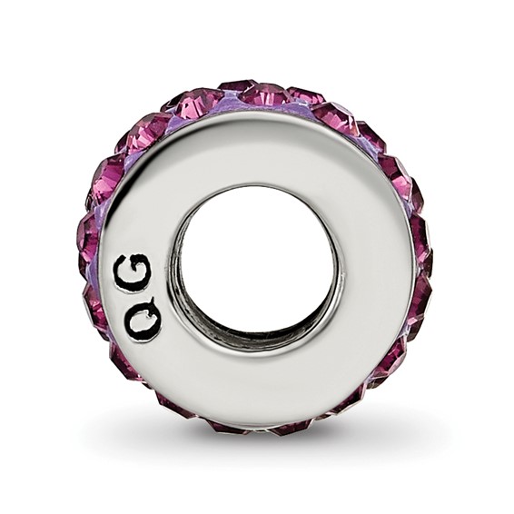 Sterling Silver Reflections Feb Double Row Preciosa Crystal Bead