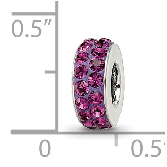 Sterling Silver Reflections Feb Double Row Preciosa Crystal Bead