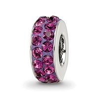 Sterling Silver Reflections Feb Double Row Preciosa Crystal Bead view 1