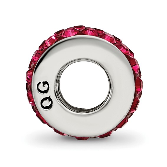 Sterling Silver Reflections July Double Row Red Preciosa Crystal Bead