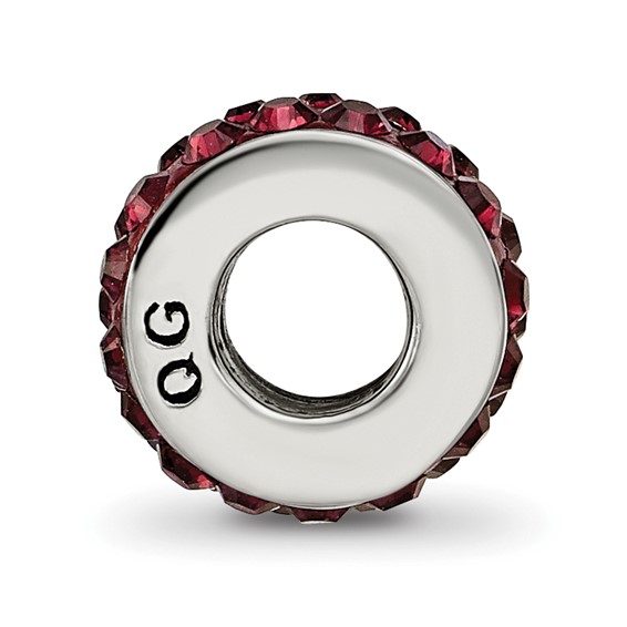 Sterling Silver Reflections June Double Row Red Preciosa Crystal Bead