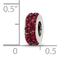 Sterling Silver Reflections June Double Row Red Preciosa Crystal Bead view 4