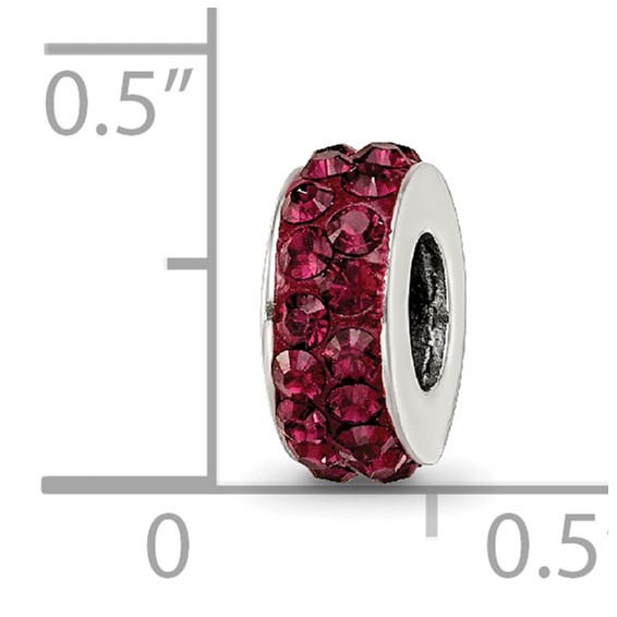 Sterling Silver Reflections June Double Row Red Preciosa Crystal Bead