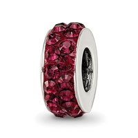 Sterling Silver Reflections June Double Row Red Preciosa Crystal Bead view 1