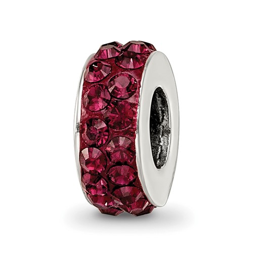 Sterling Silver Reflections June Double Row Red Preciosa Crystal Bead
