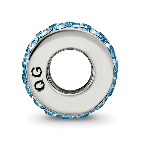 Sterling Silver Reflections March Double Row Preciosa Crystal Bead