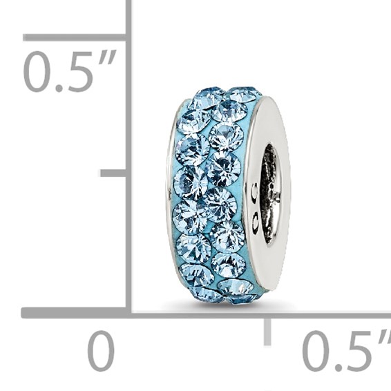 Sterling Silver Reflections March Double Row Preciosa Crystal Bead