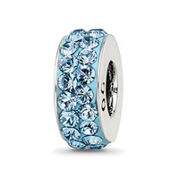 Sterling Silver Reflections March Double Row Preciosa Crystal Bead view 1