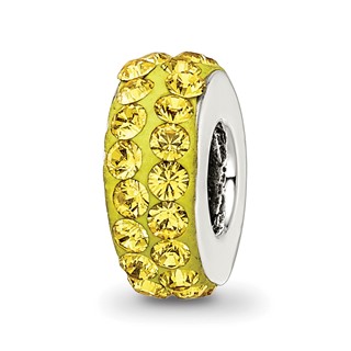 Sterling Silver Reflections Nov Double Row Preciosa Crystal Bead