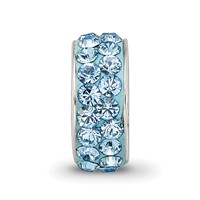 Sterling Silver Reflections March Double Row Preciosa Crystal Bead view 3