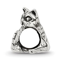 Sterling Silver Reflections Exotic Shorthair Cat Bead view 2