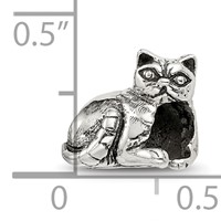 Sterling Silver Reflections Exotic Shorthair Cat Bead view 5