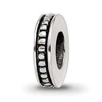 Sterling Silver Reflections Notched Spacer Bead view 1