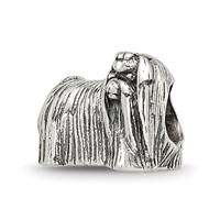 Sterling Silver Reflections Maltese Dog Bead view 1