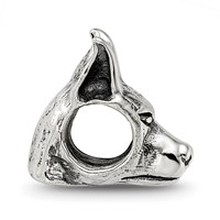 Sterling Silver Reflections Doberman Pinscher Head Bead view 2