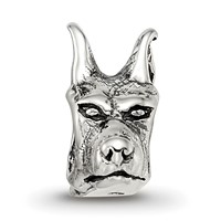 Sterling Silver Reflections Doberman Pinscher Head Bead view 3