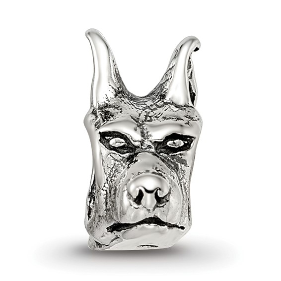Sterling Silver Reflections Doberman Pinscher Head Bead