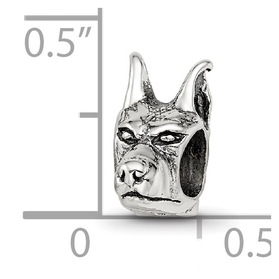 Sterling Silver Reflections Doberman Pinscher Head Bead