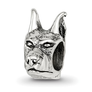 Sterling Silver Reflections Doberman Pinscher Head Bead