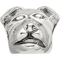 Sterling Silver Reflections Rottweiler Head Bead view 3