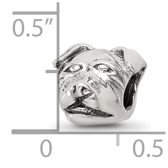 Sterling Silver Reflections Rottweiler Head Bead