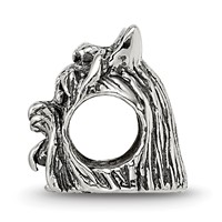 Sterling Silver Reflections Yorkshire Terrier Head Bead view 2