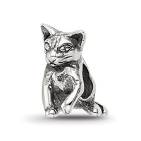 Sterling Silver Reflections Abyssinian Cat Bead view 1