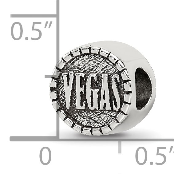 Sterling Silver Reflections 2-sided Vegas Bead