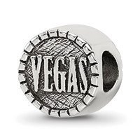 Sterling Silver Reflections 2-sided Vegas Bead view 1