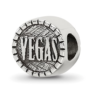 Sterling Silver Reflections 2-sided Vegas Bead