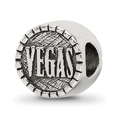 Sterling Silver Reflections 2-sided Vegas Bead
