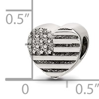 Sterling Silver Reflections Heart Flag Bead view 4
