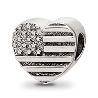 Sterling Silver Reflections Heart Flag Bead view 1