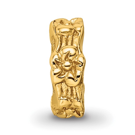 Sterling Silver Gold-plated Reflections Floral Spacer Bead