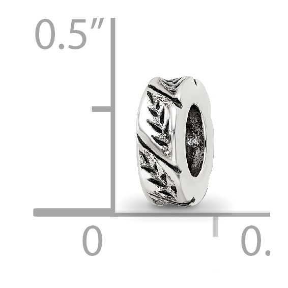 Sterling Silver Reflections Leaf Design Spacer Bead