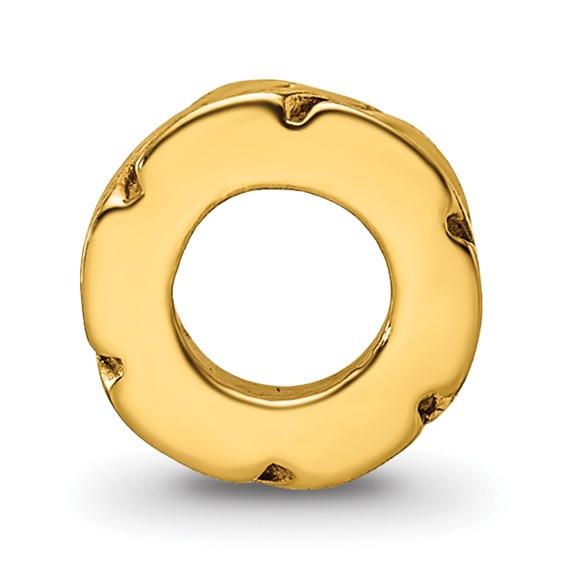 Sterling Silver Gold-plated Reflections Leaf Design Spacer Bead