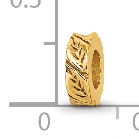 Sterling Silver Gold-plated Reflections Leaf Design Spacer Bead