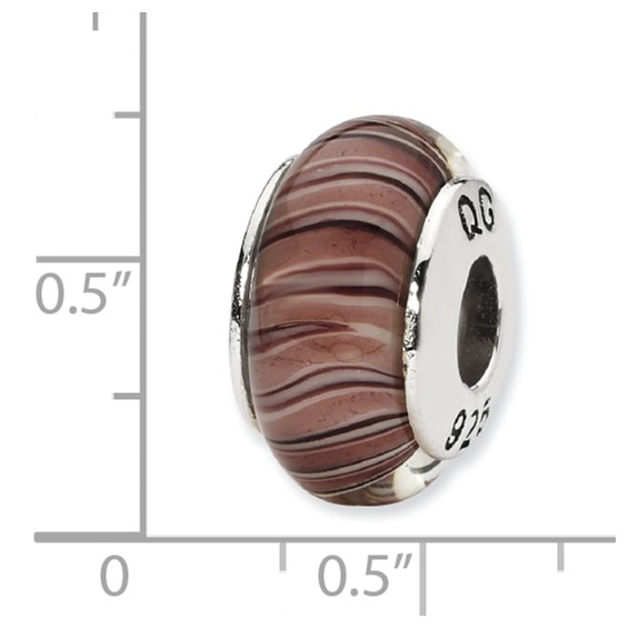 Sterling Silver Reflections Mauve/Purple Hand-blown Glass Bead