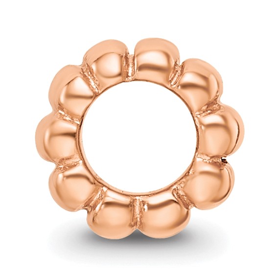 Sterling Silver Reflections Rose Gold-plated Scalloped Spacer Bead