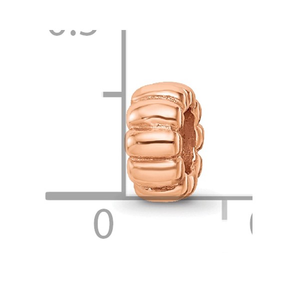 Sterling Silver Reflections Rose Gold-plated Scalloped Spacer Bead