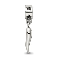 Sterling Silver Reflections Italian Horn Dangle Bead view 4